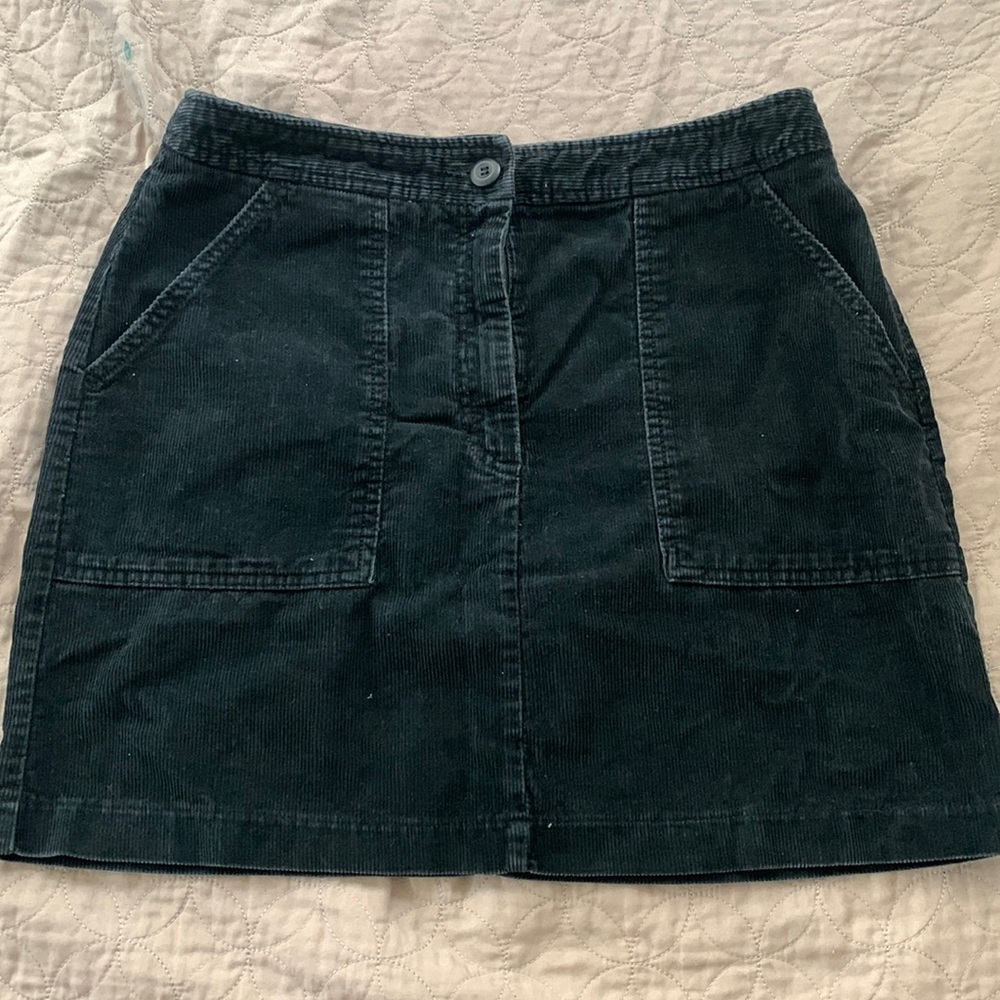 Corduroy Black Mini Skirt